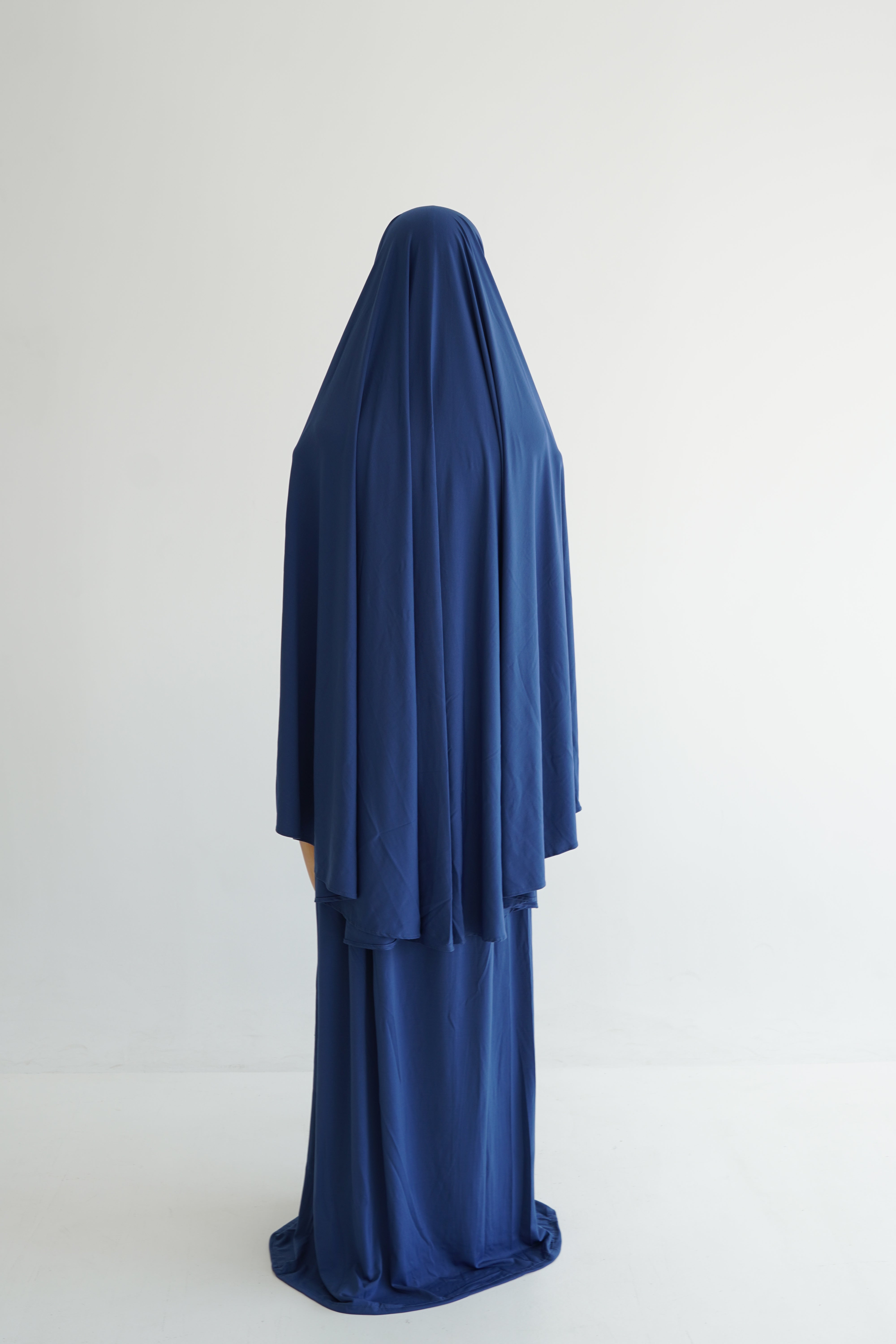 Premium Jersey Khimar Set - Sapphire