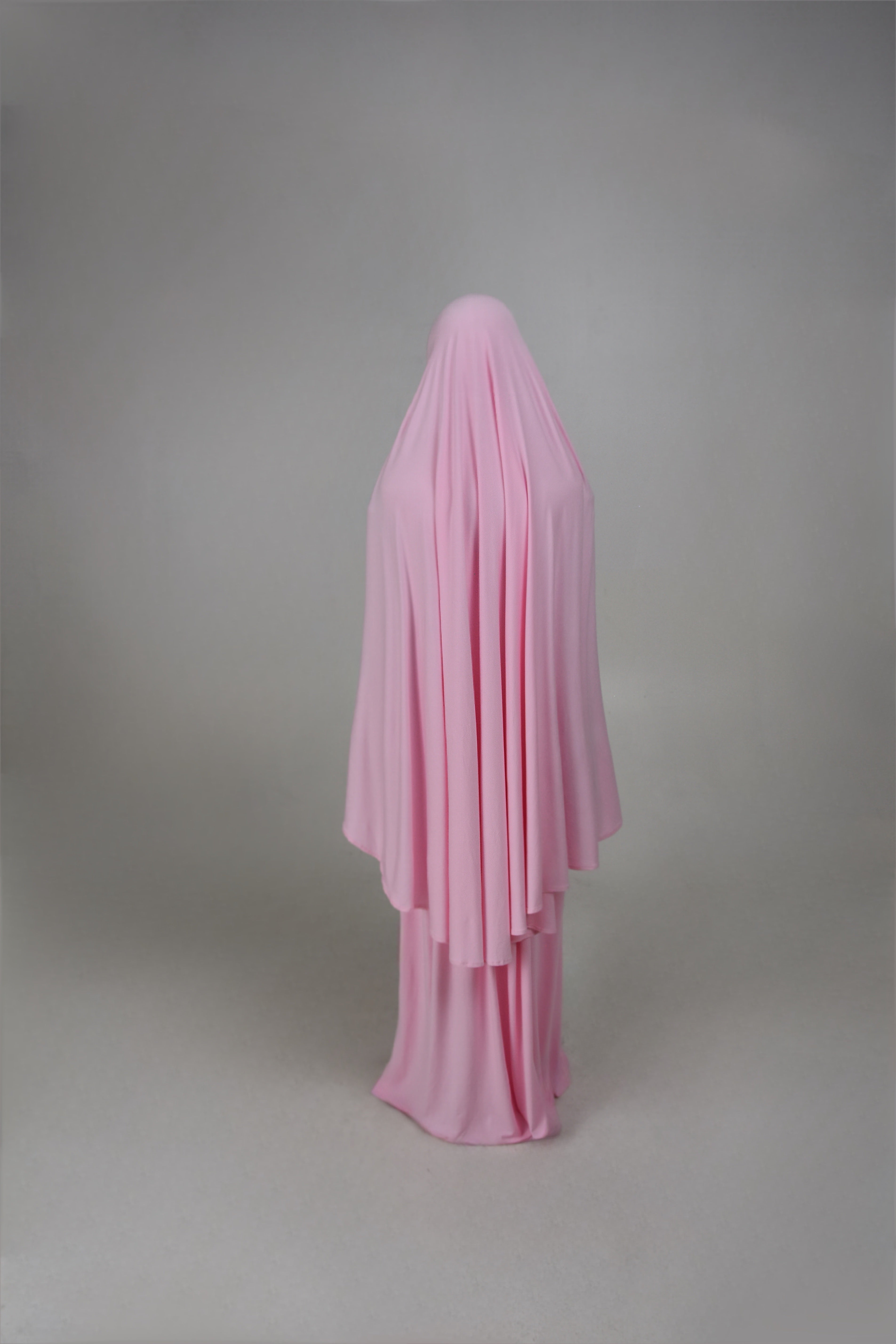 Bamboo Jersey Khimar Set - Coral Blush