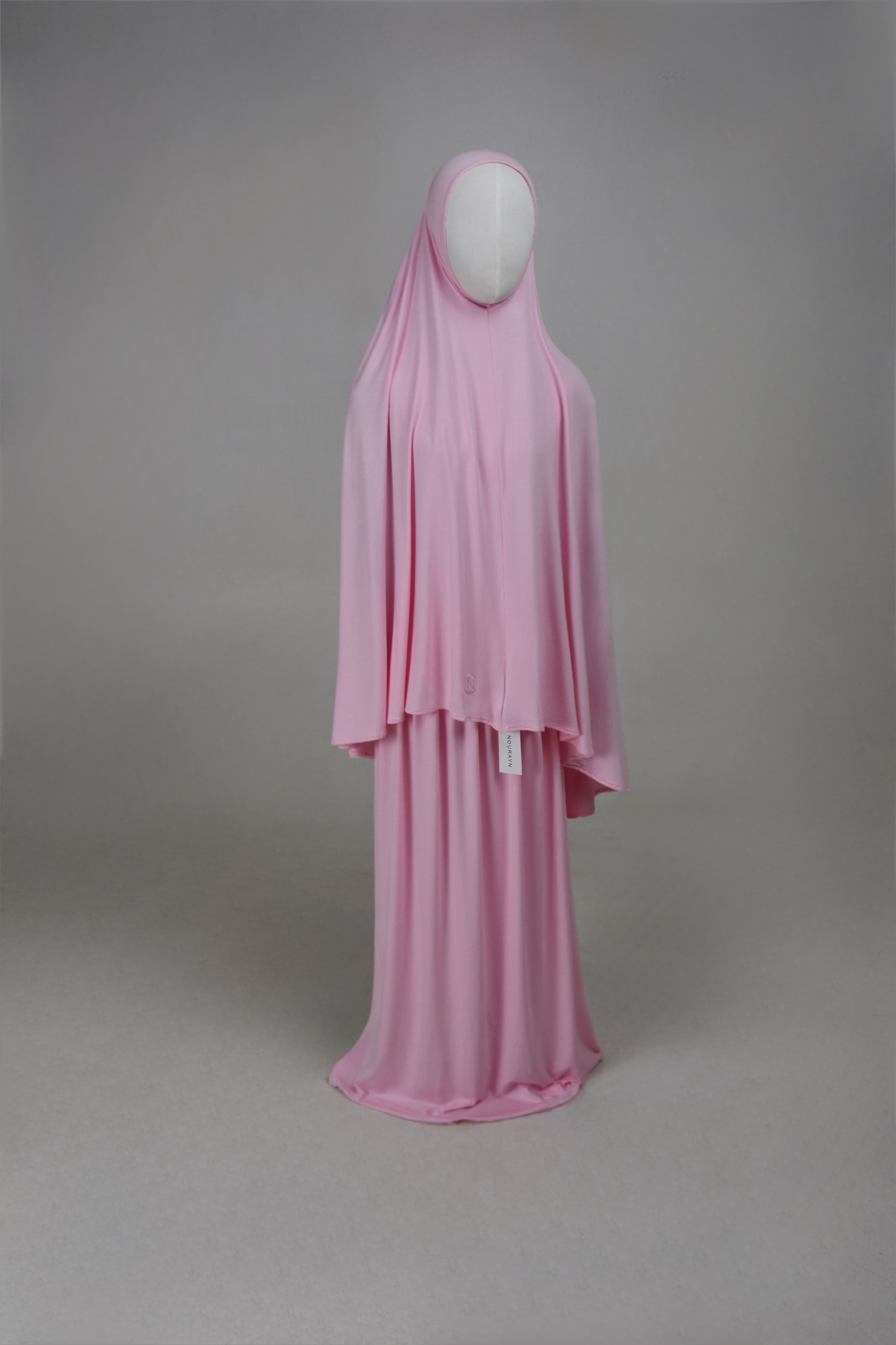Bamboo Jersey Khimar Set - Coral Blush