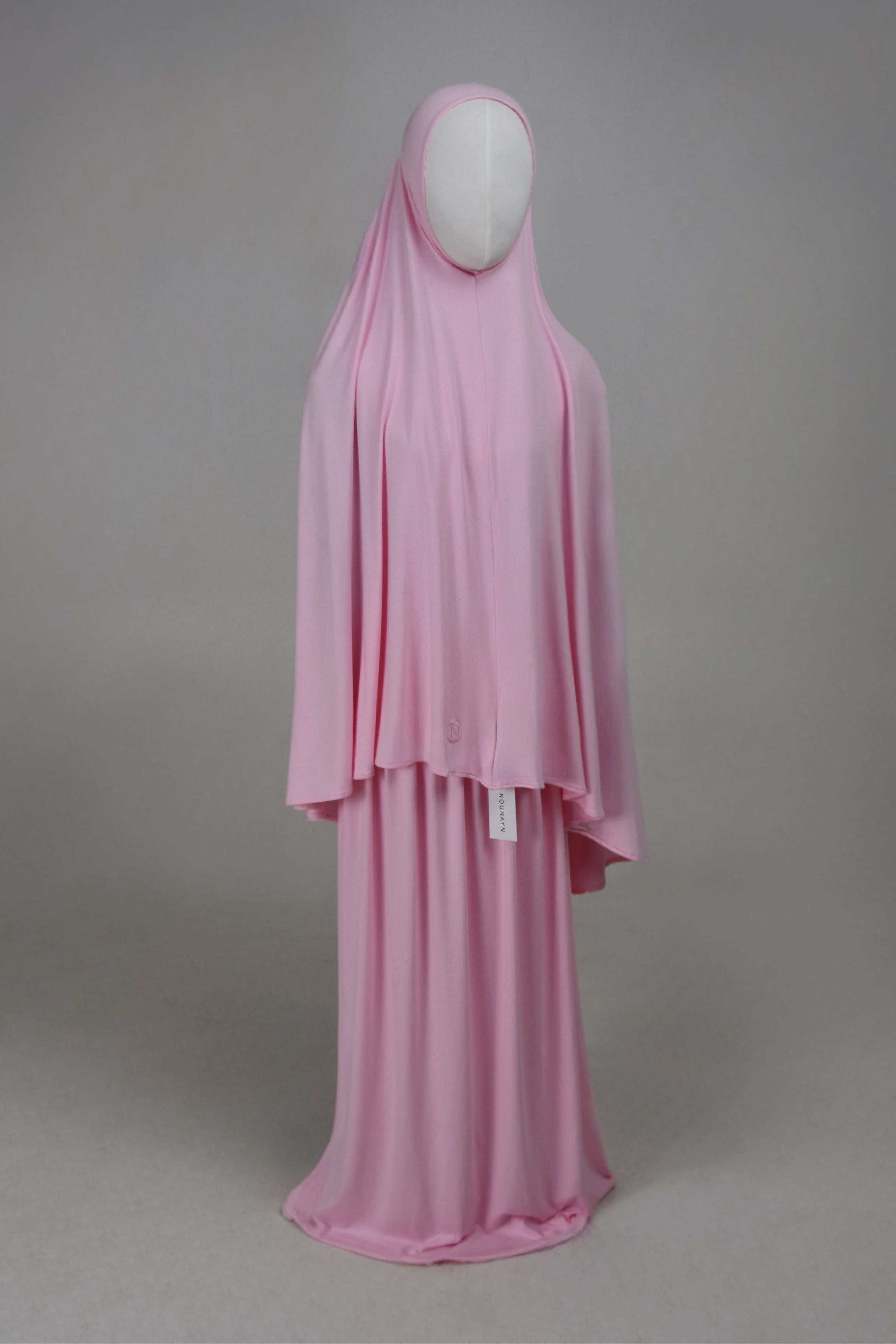 Bamboo Jersey Khimar Set - Coral Blush