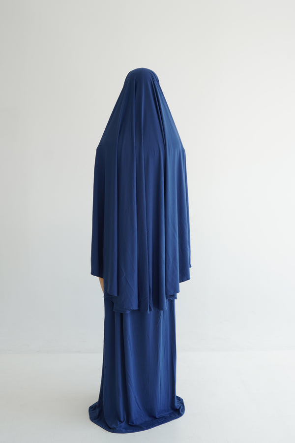 Premium Jersey Khimar Set - Sapphire