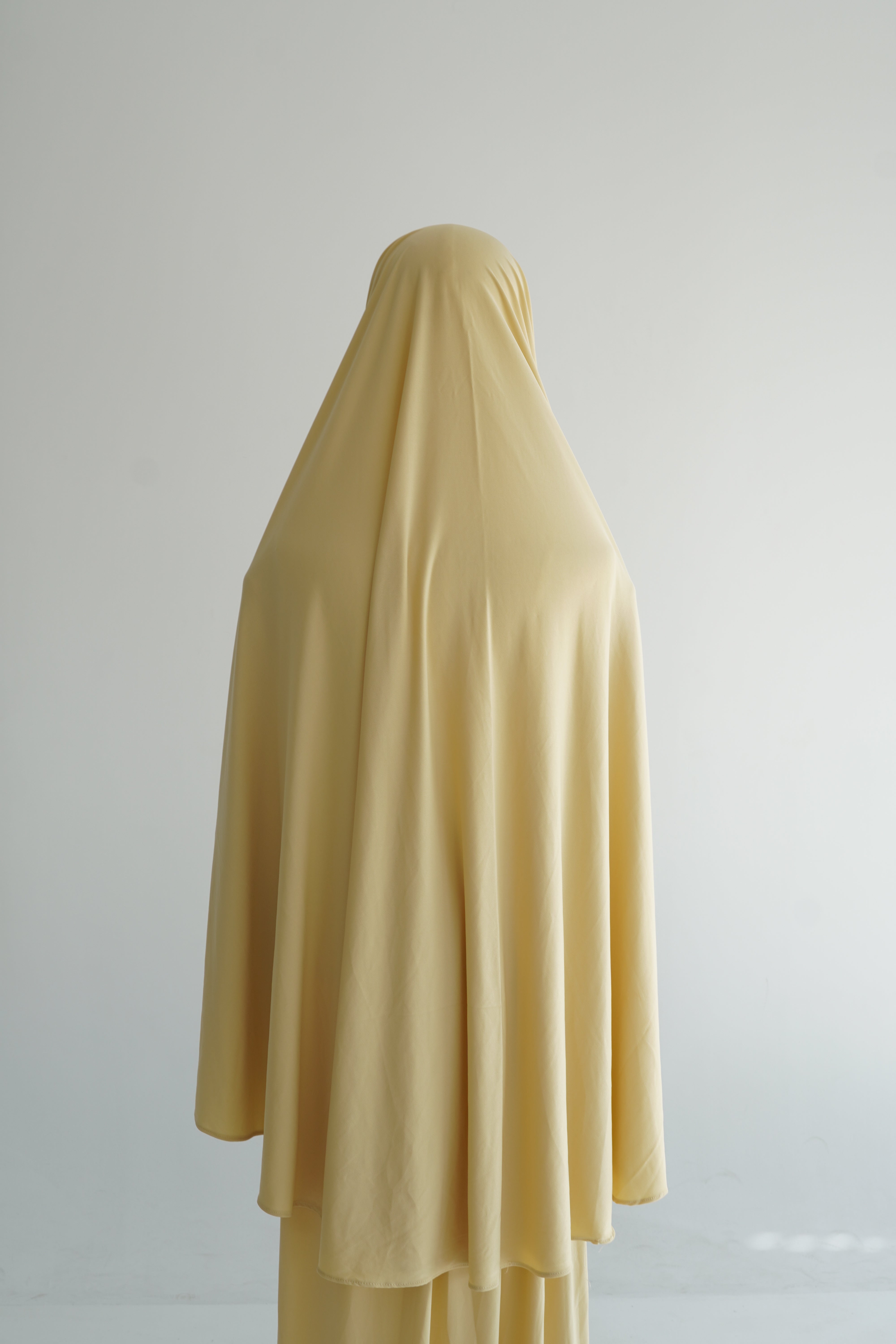 Premium Jersey Khimar Set - Bright Yellow