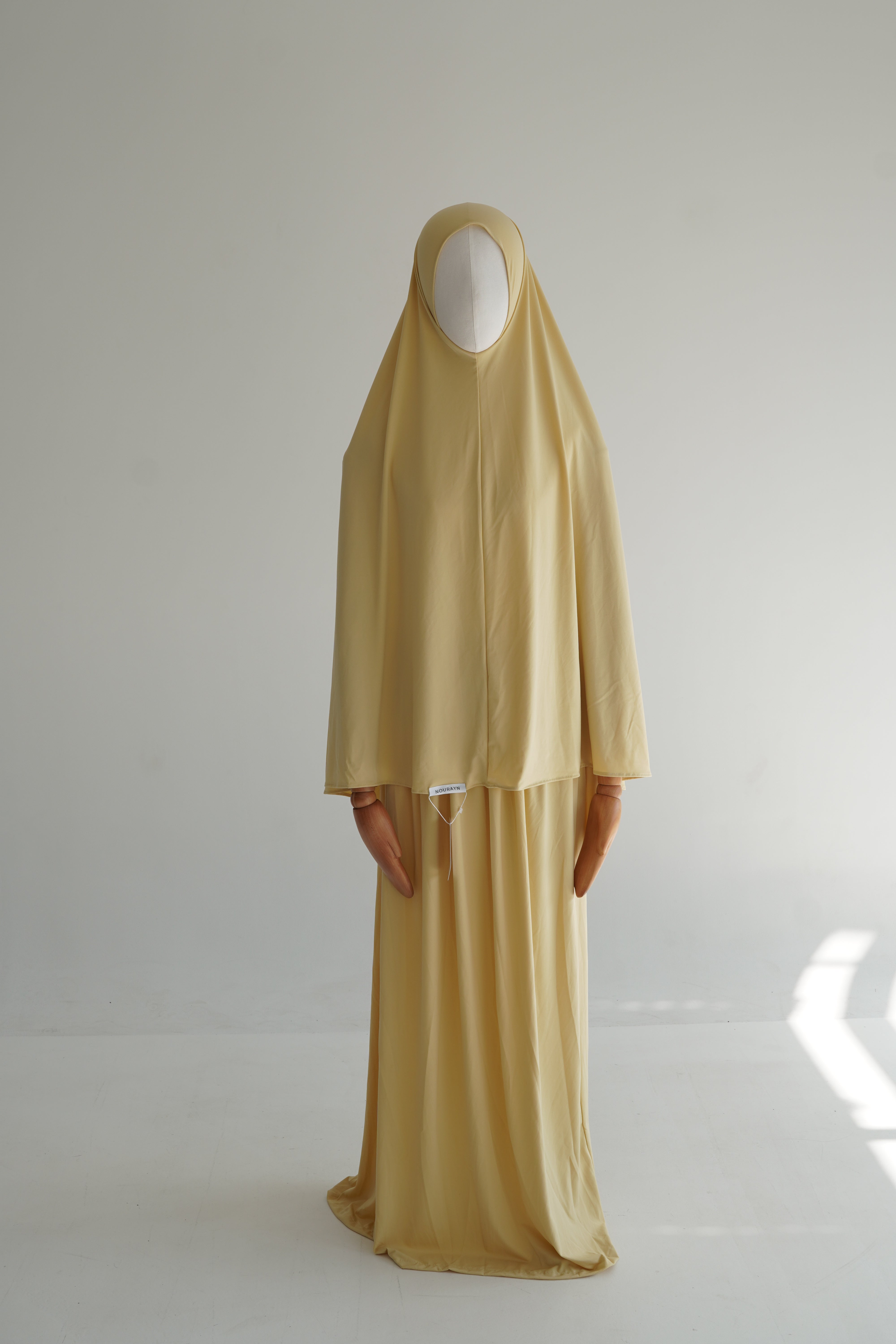 Premium Jersey Khimar Set - Bright Yellow
