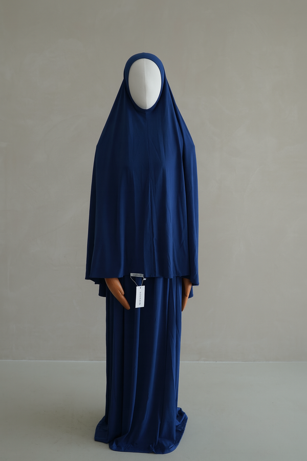 Premium Jersey Khimar Set - Sapphire