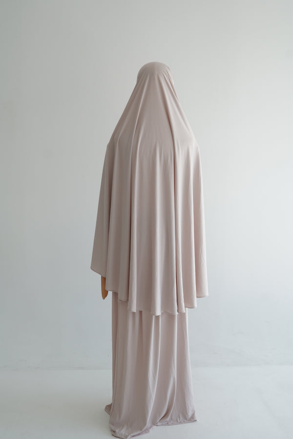 Premium Jersey Khimar Set - Pink Dust