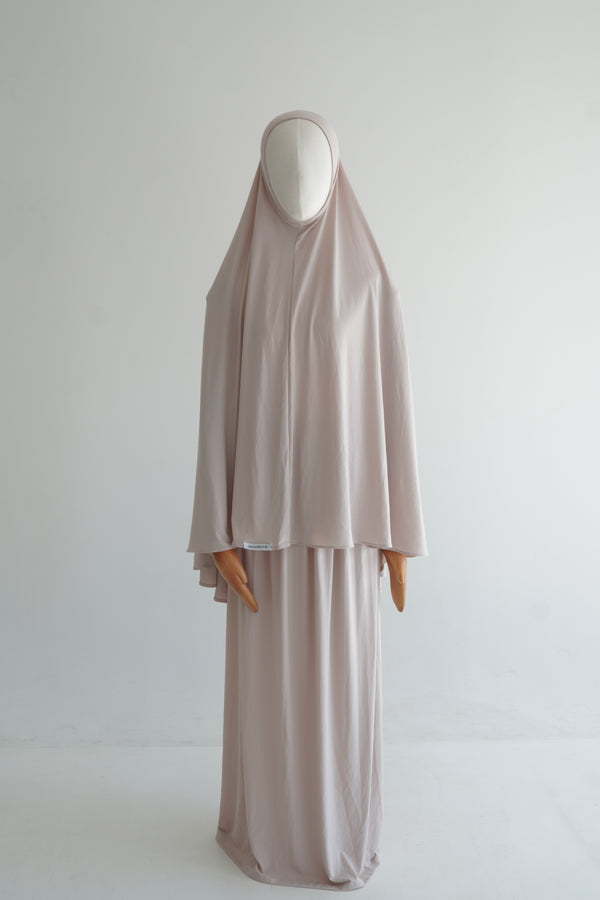 Premium Jersey Khimar Set - Pink Dust