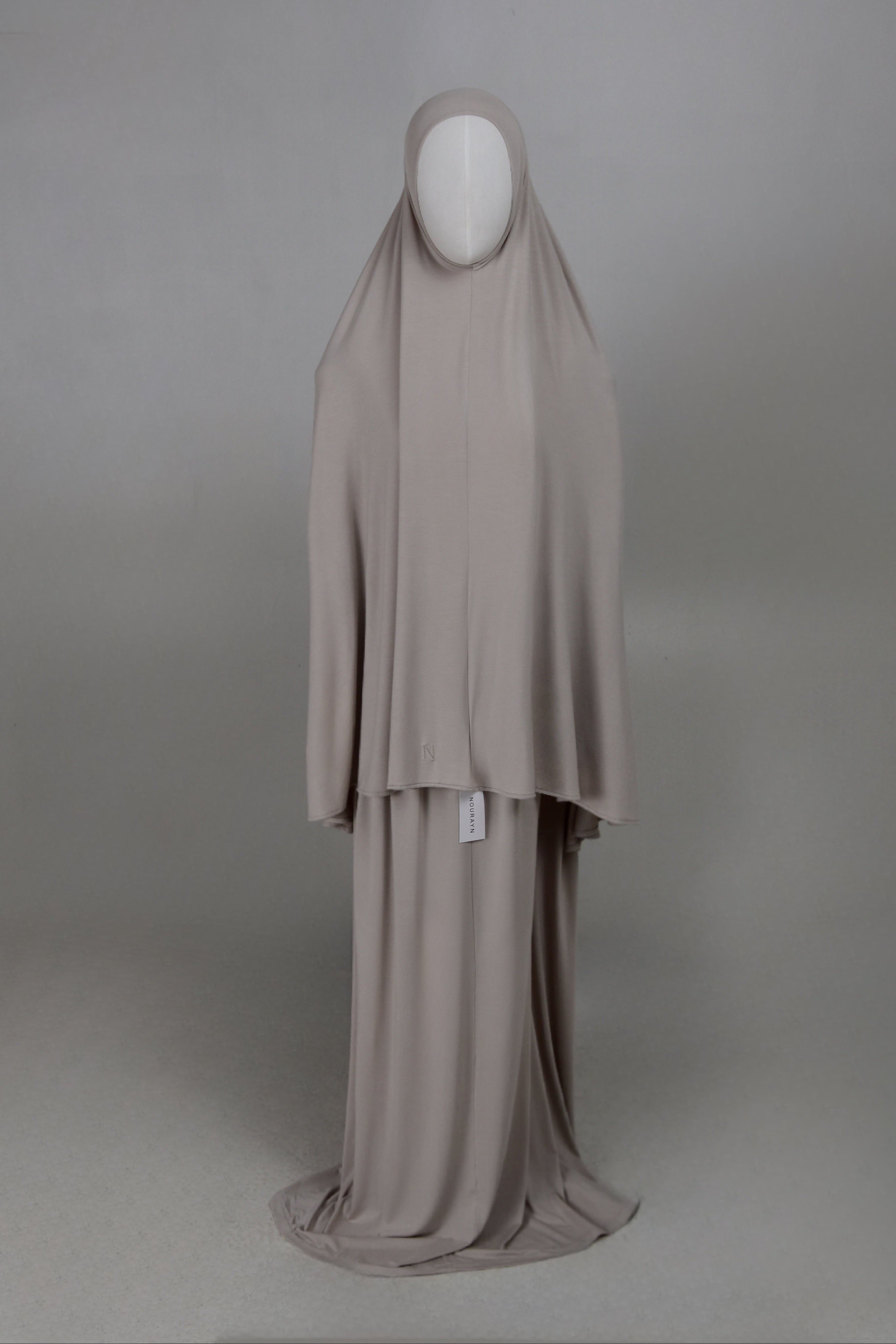 Bamboo Jersey Khimar Set - Sandstone